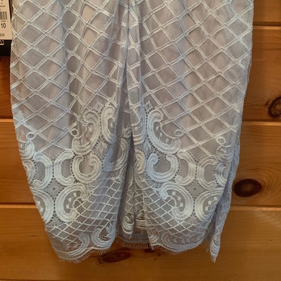 Chaya Dress New With Tags Size 10 Color Powblu Beautiful With Sheer Sleeves - Picture 10 of 11